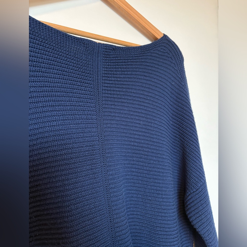 White Stuff Merino Wool Navy Crew Neck Sweater | Size Large - Picture 8 of 8